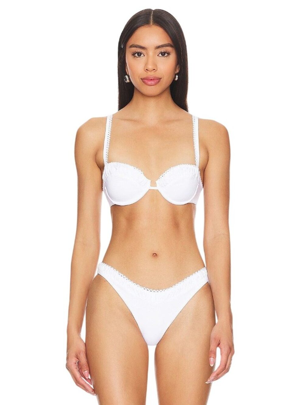 PEIXOTO Kallie Bikini Top in White Medium New Womens Swim